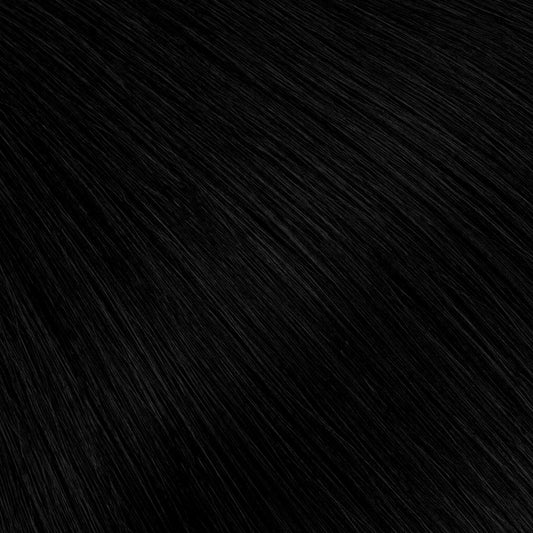 A true, jet black with no underlying warmth or dimension.
Sharp, saturated, and high-impact — the deepest shade in the collection, designed for a clean, polished finish.