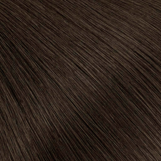 A deep, dark brown with rich mocha undertones that absorb light beautifully.
The perfect brunette — warm enough to feel alive, dark enough to feel luxurious.